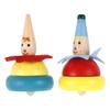 Garneck Pack of 2 Wooden Spinning Tops for 1 Year and Above - Colourful Clown Humming Spinning Top as Educational for Nursery and Home view 1