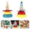 Garneck Pack of 2 Wooden Spinning Tops for 1 Year and Above - Colourful Clown Humming Spinning Top as Educational for Nursery and Home view 2