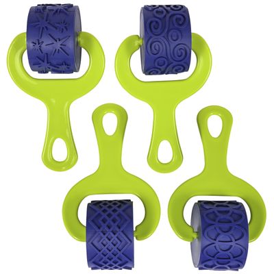 READY 2 LEARN Paint & Dough Explorers | 4 Patterns | Set 2 | Imagine Colors | Playdough Accessories | Paint Stamps and Clay Tools for Kids