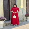 A29 Red Ao dai Truyn Thng Vietnam | Vietnamese Traditional Ao Dai For Women | Vietnamese Dress For Women | Ao Dai Tet Lunar New Year (7XL) view 3