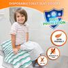 20 Extra Large Toilet Seat Covers Disposable for Kids & Adults-Toilet Covers Disposable for Travel-Toddler Toilet Seat Cover Liners for Potty Training-Individually Wrapped-Waterproof (Green) view 2
