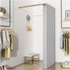 Mobile & Portable Clothing Store Fitting Room Mobile Track Changing Room with Curtain Kit Wall Mounted Changing Room 90 Visibility Screen 4 Sizes(D,100x100cm) view 1