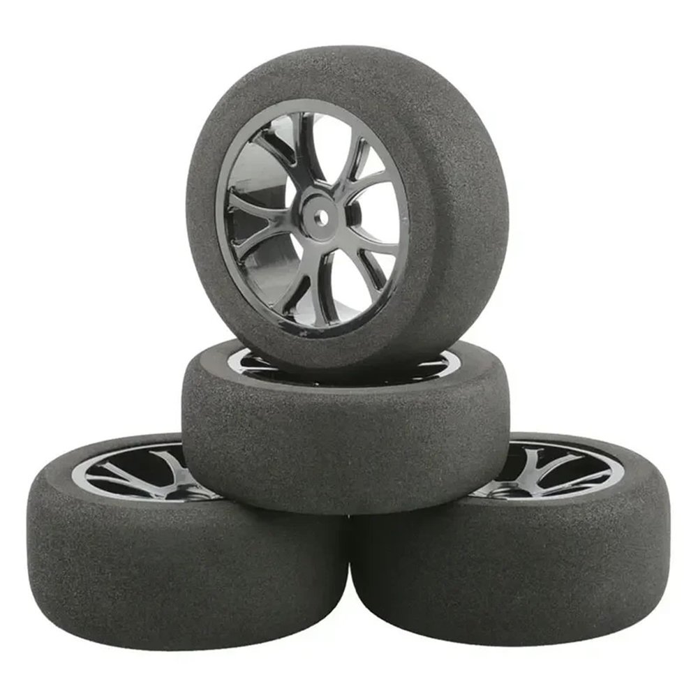 for Wltoys 144001 124017 124016 144010 Rc Car On Road Foam Tires 85mm Sponge Tire Upgrade Accessories Parts(Black)