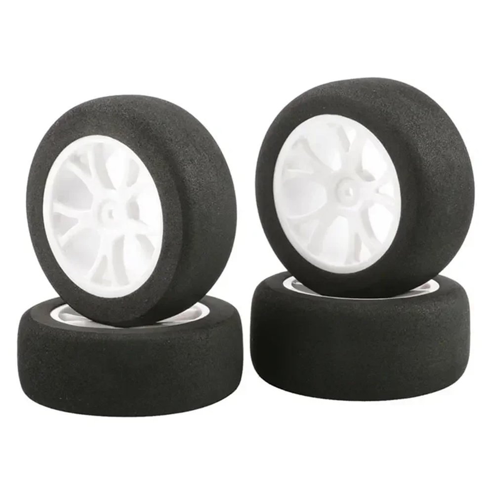 for Wltoys 144001 124017 124016 144010 Rc Car On Road Foam Tires 85mm Sponge Tire Upgrade Accessories Parts(White)
