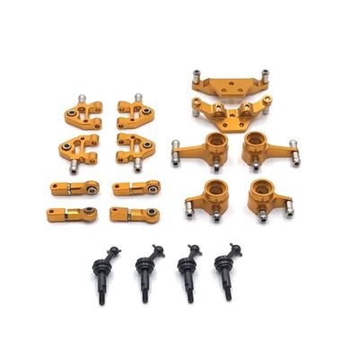 Metal Upgrade Swing Arm Shock Bracket Drive Shaft Steering Cup Compatible with 1/28 Scale RC Car Models(Yellow)