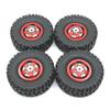 DUHWQ Compatible Metal Upgraded Wheels and Tires Compatible with 1/12 MN82 LC79 MN78 RC Car Parts(RED) view 1
