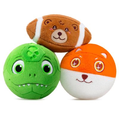 VangeBow 3 Pack Soft Sports Balls for Toddlers 1-3, Inflatable Plush Baby Balls Set for Kids 3-5, 5 Inch Soccer Ball & Basketball, 6.5 Inch Football, Mini Toddler Ball Toys for Boy Girl First Gifts