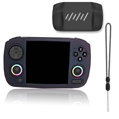 Case for ANBERNIC RG CubeXX,NOUKAJU Silicone Protective Cover,Drop-Proof,Scratch-Proof,Shock-Proof,Dust-Proof,Protective Case for RG CubeXX Retro Handheld Game Console(Black)
