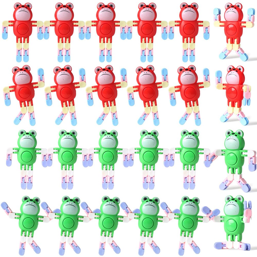 24 Pcs Transformable Fidget Spinners Frog Toys for Kids and Adults Stress Relief Sensory Toys for Boys and Girls Fingertip Gyros for ADHD Autism for Kids Gifts
