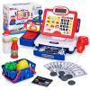 FS Toy Cash Register for Kids with Scanner, Play Money, Credit Card, Shopping Basket, Pretend Play Toys for Toddler 3-5-7 Years Old Boys and Girls Preschool Learning Activities, 57 Pieces Play Set view 1