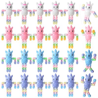 24 Pcs Transformable Fidget Spinners Unicorn Toys for Kids and Adults Stress Relief Sensory Toys for Boys and Girls Fingertip Gyros for ADHD Autism for Kids Gifts