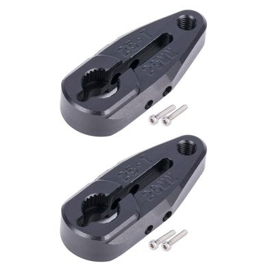 2Pcs 20MM 25T Servo Horn Arm VPS02412 for RC Car/Truck Option Hop-ups Parts (Black)