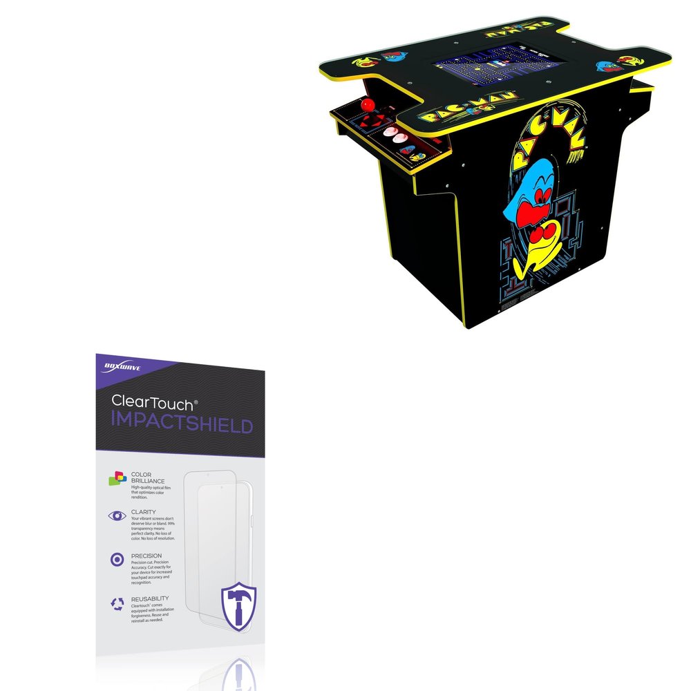 BoxWave Screen Protector Compatible with Arcade1Up PAC-Man Head-to-Head Arcade Table (17 in) - ClearTouch ImpactShield (2-Pack), Impenetrable Screen Protector Flexible Film