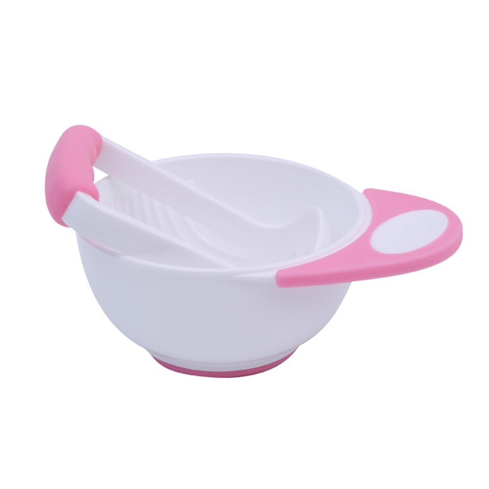 Nawwgy Baby Food Masher Bowl with Bowl Handle and Food Masher Toddler Grinding Bowl Potato Masher Bowl Set Mill Bowl Children's Food Supplement Grinding Bowl