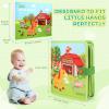 Kyteazr Busy Book for Toddlers 1-3, 25 in 1 Farm Busy Board Montessori Toys for Travel, Birthday Gifts for Boys and Girls, Learning Activity Book for Fine Motor Skills view 2