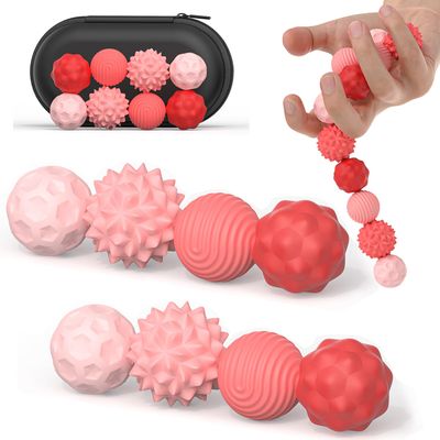 Silicone Magnetic Fidget Balls Toys, 8Pcs Attraction Textures Sensory Fidget Ball with Silicone Shell for for Adults,Silent Desk Magnetic Stress Balls Fidget Toys, Stocking Stuffers for Teens Gifts