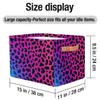 HSYOYO Leopard Print Neon Storage Basket with Handles Collapsible Storage Bins Rectangular Toy Storage Organizer Box Fabric Shelf Baskets for Nursery Bedroom Bathroom 1PC view 4