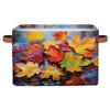 HSYOYO Autumn Maple Leaves Storage Basket with Handles Collapsible Storage Bins Rectangular Toy Storage Organizer Box Fabric Shelf Baskets for Nursery Bedroom Bathroom 1PC view 1