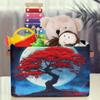 HSYOYO Japanese Red Tree Moon Storage Basket with Handles Collapsible Storage Bins Rectangular Toy Storage Organizer Box Fabric Shelf Baskets for Nursery Bedroom Bathroom 1PC view 3