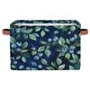 HSYOYO Blueberry Branch Storage Basket with Handles Collapsible Storage Bins Rectangular Toy Storage Organizer Box Fabric Shelf Baskets for Nursery Bedroom Bathroom 1PC view 1