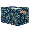 HSYOYO Blueberry Branch Storage Basket with Handles Collapsible Storage Bins Rectangular Toy Storage Organizer Box Fabric Shelf Baskets for Nursery Bedroom Bathroom 1PC view 2