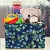 HSYOYO Blueberry Branch Storage Basket with Handles Collapsible Storage Bins Rectangular Toy Storage Organizer Box Fabric Shelf Baskets for Nursery Bedroom Bathroom 1PC view 3