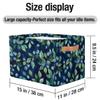HSYOYO Blueberry Branch Storage Basket with Handles Collapsible Storage Bins Rectangular Toy Storage Organizer Box Fabric Shelf Baskets for Nursery Bedroom Bathroom 1PC view 4