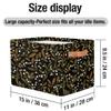 HSYOYO Dark Leaves Branch Storage Basket with Handles Collapsible Storage Bins Rectangular Toy Storage Organizer Box Fabric Shelf Baskets for Nursery Bedroom Bathroom 1PC view 4