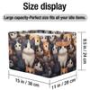 HSYOYO Cute Cartoon Cats Storage Basket with Handles Collapsible Storage Bins Rectangular Toy Storage Organizer Box Fabric Shelf Baskets for Nursery Bedroom Bathroom 1PC view 4