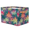 HSYOYO Pink Neon Maple Leaves Storage Basket with Handles Collapsible Storage Bins Rectangular Toy Storage Organizer Box Fabric Shelf Baskets for Nursery Bedroom Bathroom 1PC view 2