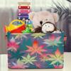 HSYOYO Pink Neon Maple Leaves Storage Basket with Handles Collapsible Storage Bins Rectangular Toy Storage Organizer Box Fabric Shelf Baskets for Nursery Bedroom Bathroom 1PC view 3