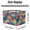 HSYOYO Pink Neon Maple Leaves Storage Basket with Handles Collapsible Storage Bins Rectangular Toy Storage Organizer Box Fabric Shelf Baskets for Nursery Bedroom Bathroom 1PC view 4