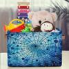 HSYOYO Blue Spider Web Storage Basket with Handles Collapsible Storage Bins Rectangular Toy Storage Organizer Box Fabric Shelf Baskets for Nursery Bedroom Bathroom 1PC view 3