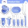 9-Piece Dental Pretend Play Set, Educational Dentist Play Kit with Teeth Model, Toothbrush, Dental Mirror, Syringe, Toothpaste, Tray, and Dental Tools, Fun Pretend Play Doctor Kit for Kids (Purple) view 2