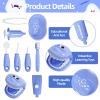 9-Piece Dental Pretend Play Set, Educational Dentist Play Kit with Teeth Model, Toothbrush, Dental Mirror, Syringe, Toothpaste, Tray, and Dental Tools, Fun Pretend Play Doctor Kit for Kids (Purple) view 3
