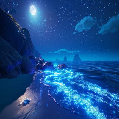 1000 Piece Adult Jigsaw Puzzle, Blue Coastline, Glowing Sea Puzzle, Challenging Activities for Adults, Unique Gifts