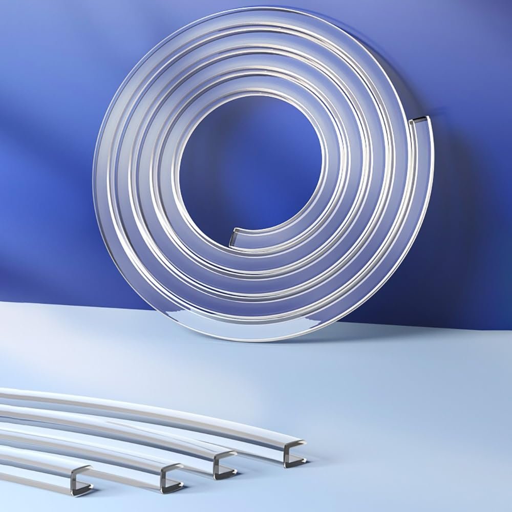 SXYHCK PVC U Channel Edge Protector, 10ft Transparent Sealing Strip for Glass Table Edge, Invisible Edge Banding for Sharp Furniture & Rough Surfaces(Wide 18-20mm)