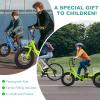 DoCred 16 Inch Kids Electric Trike, 250W 24V Fat Tire Electric Tricycle, Three Wheels Electric Cruiser Bicycle, Aluminum Frame Motored Kids Bike with Adjustable Seat and Basket, Green view 4