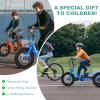 DoCred 16 Inch Kids Electric Trike, 250W 24V Fat Tire Electric Tricycle, Three Wheels Electric Cruiser Bicycle, Aluminum Frame Motored Kids Bike with Adjustable Seat and Basket, Blue view 4