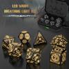 Altsuceser LED Light-up Dice Set, Cool LED DND Dice with Charging Box, Rechargeable Glowing Multi-Sides Dice Warm Glow Electric Dice, Polyhedral Role Playing Dice for DND Gifts RPG Black view 2