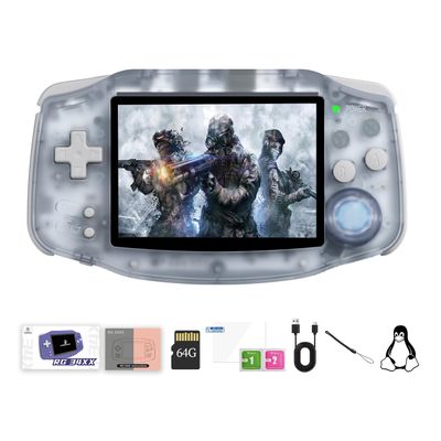 RG 34XX Retro Handheld Game Console Linux 3.4 inch IPS Screen 64G Card 5000+ Preloaded Games RG34XX Portable Retro Gaming Console 3500mAh RG 34XX Compatible with WiFi HDMI Bluetooth Glacier Blue