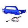 Aluminum 7075 Alloy Front Bumper With LED Lights For Traxxas 1/16 Mini Maxx 4WD RTR Brushless Monster Truck 107154-1 Upgrades - Blue view 1