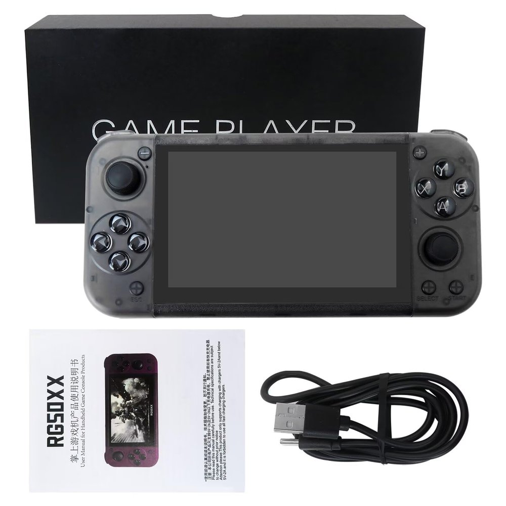 USonline911 2025 Update RG50XX 5 Inch RG50XX Handheld Retro Game Console, 64 GB, Built-in 15000 Old School Classic Games,MP5 Game Machine