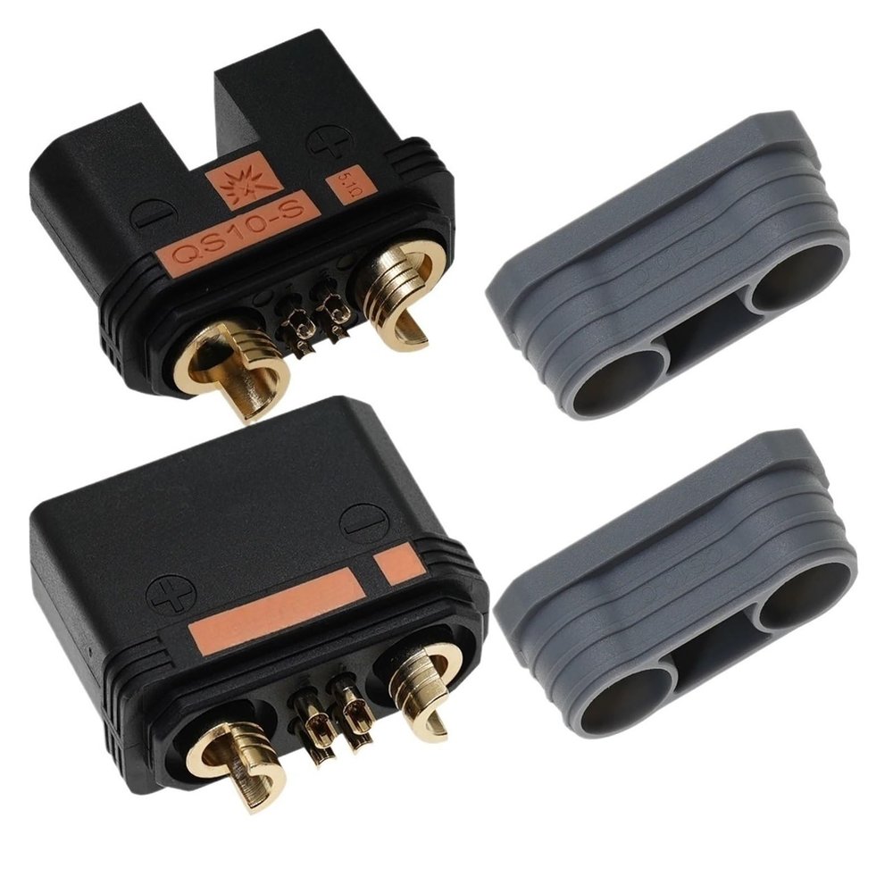1 Pair QS10-S(Male and Female) High Current an/ti Sparking Ba/tte/ry Connectors for RC Boat Car Plant Protection Drone Plug;QS10-S