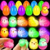 12 Pack Easter Egg Fillers Chick LED Puffer Balls ,LED Light up Toys Flashing Spiky Toys Bulk Glow in The Dark for Kids Boys Girls Classroom Prizes Easter Basket Stuffers Party Favors view 1