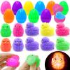 12 Pack Easter Egg Fillers Chick LED Puffer Balls ,LED Light up Toys Flashing Spiky Toys Bulk Glow in The Dark for Kids Boys Girls Classroom Prizes Easter Basket Stuffers Party Favors view 2