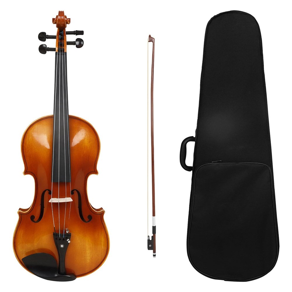 16 Inch Viola Set Solid Wood Viola With Carry Case And Bow Set For Beginners Students Natural Color Stringed Instrument