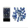 36 Dice Pack 12mm Dark Blue & Silver w/White Accents Rounded Edges view 1