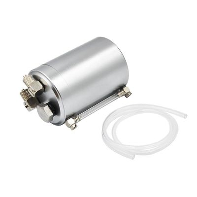 55ml Mini Hydraulic Metal Fuel Tank with Oil Quantity Display for Gasoline Engine DIY RC Tank Car Boat Parts(Silver)
