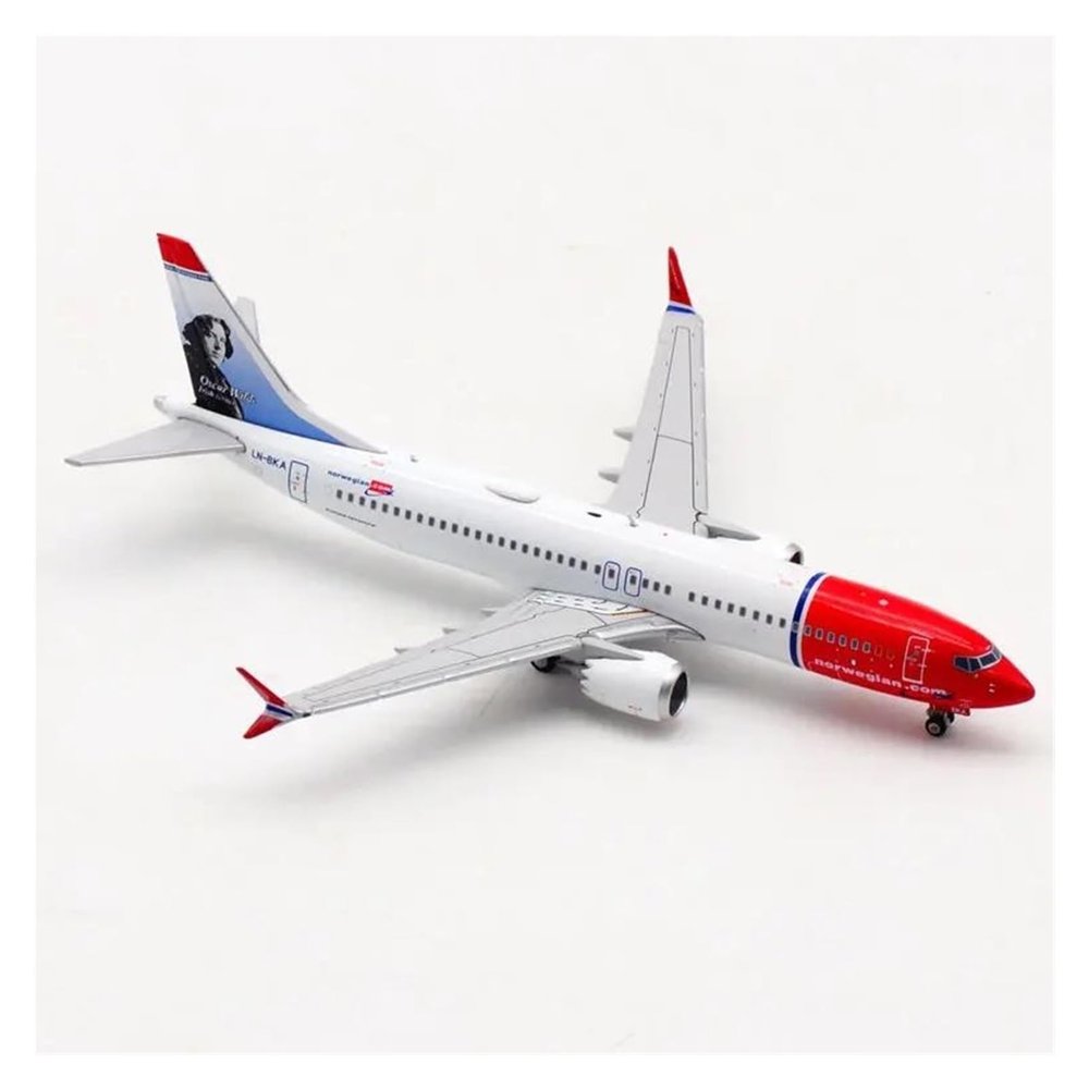 LIUSANGLIU Scale Aircraft 1:400 for Norwegian B737-8MAX LN-BKA Airlines Planes Model Alloy Plane Model Simulated Scale Aircraft Suitable for Display